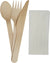 Wrapped 4pc Wooden Cutlery Kit