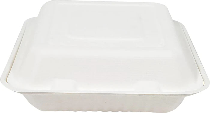 9X9 Bagasse Clamshell Container