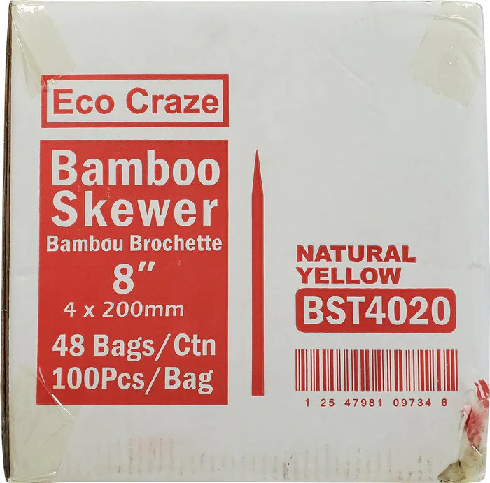 Bamboo Skewer - 4mm X 8"